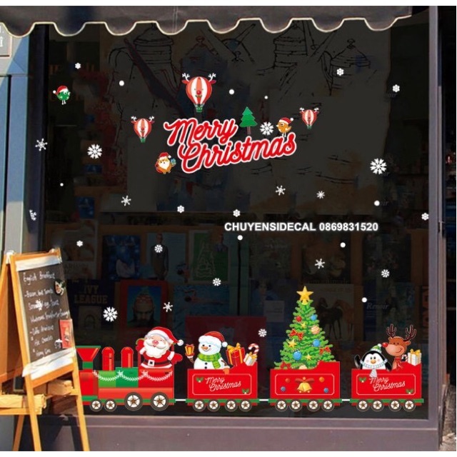 Dacel dán tường noel-đoàn tàu đỏ