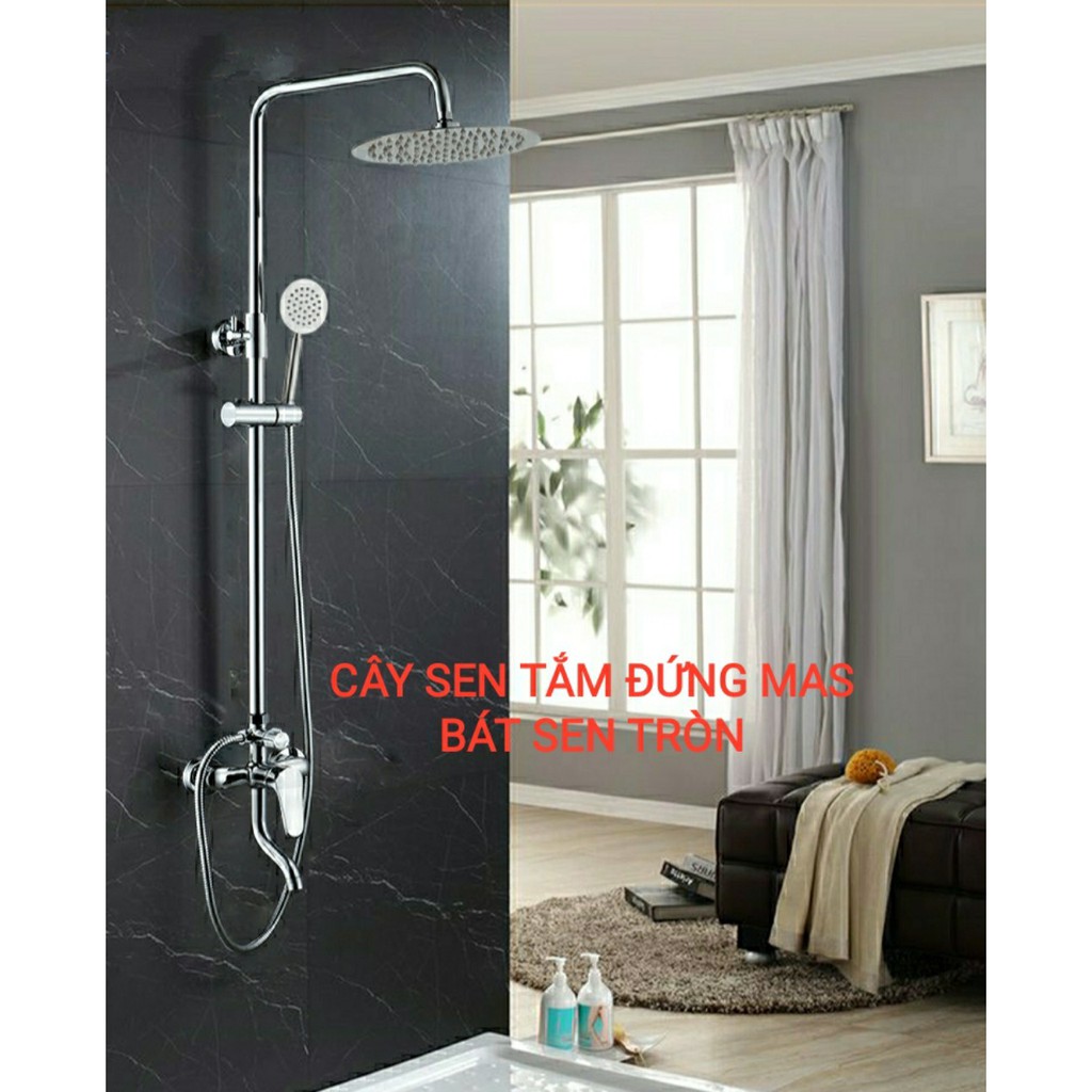 Cây sen tắm đứng bát sen tắm tròn, tay sen ABS tăng áp MAS