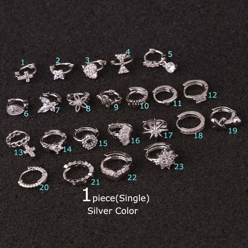 Khuyên tai đồng đính Zircon nhiều kiểu dáng hợp thời trang tuỳ chọn