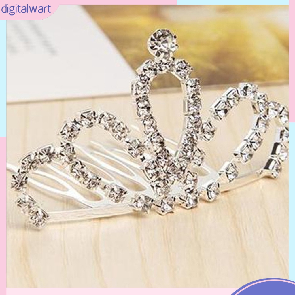 Kẹp tóc lược hình vương miện đính đá phong cách thời trang cho nữ