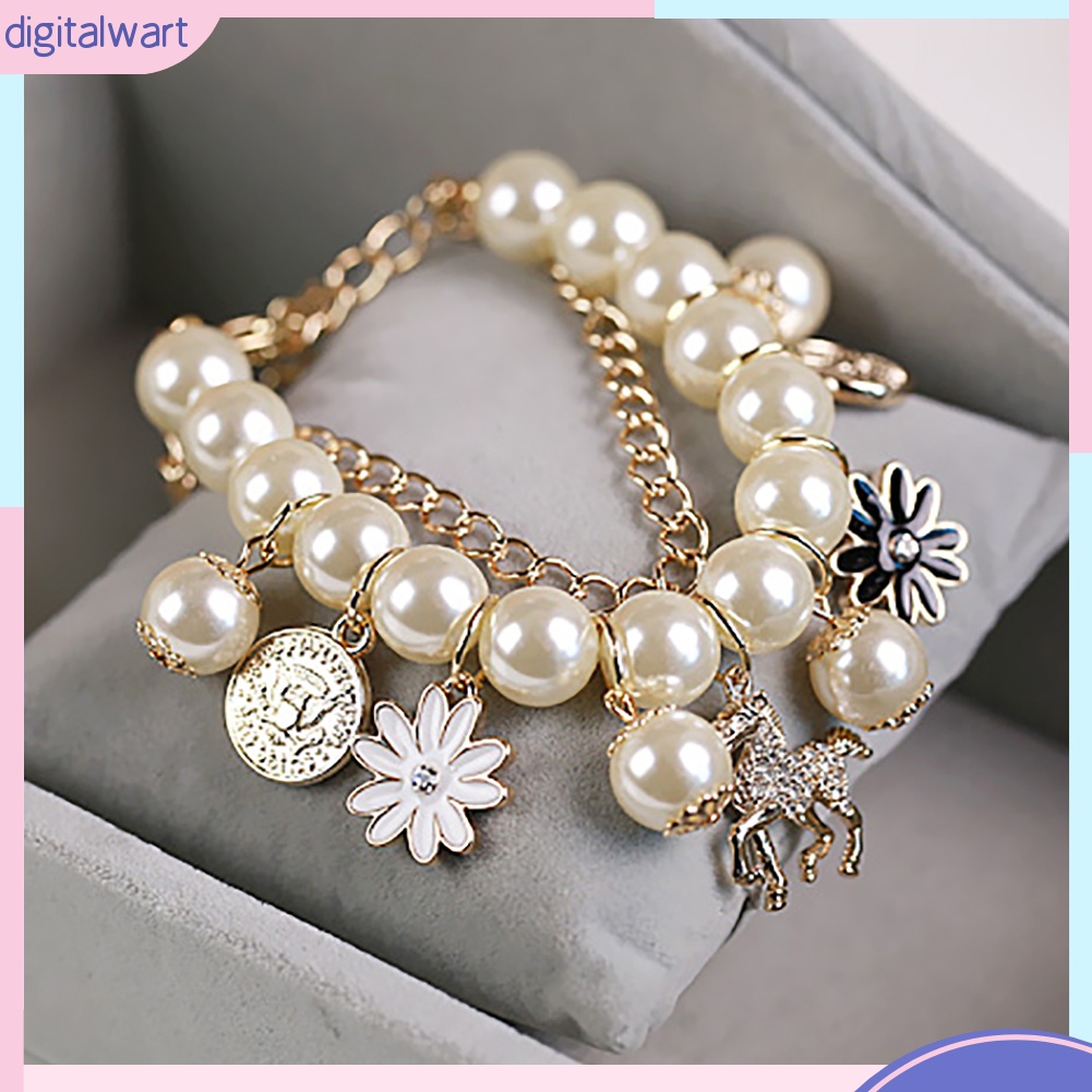 Vòng Đeo Tay Xâu Hạt Ngọc Trai Xinh Xắn Cho Nữ