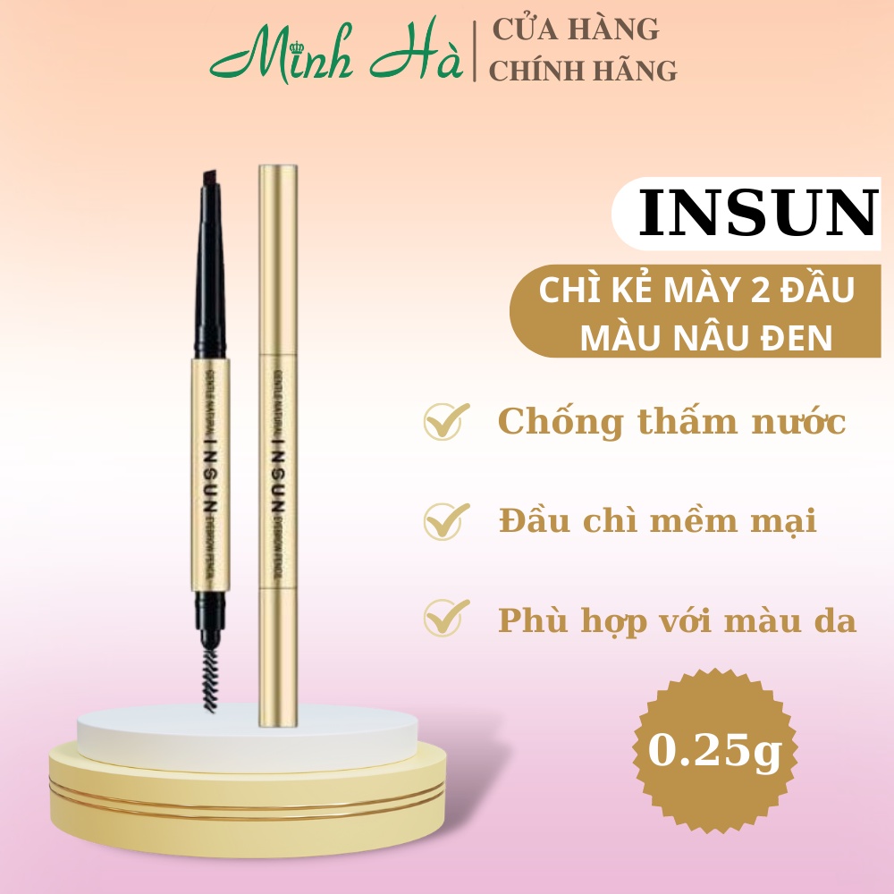 Chì kẻ chân mày 2 đầu INSUN màu 02 nâu đen và màu 05