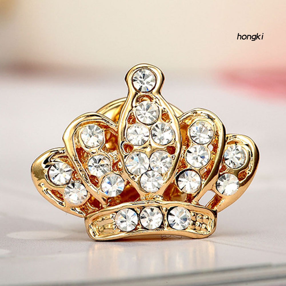 Ghim Cài Áo Hình Vương Miện Đính Đá Nhân Tạo Thời Trang