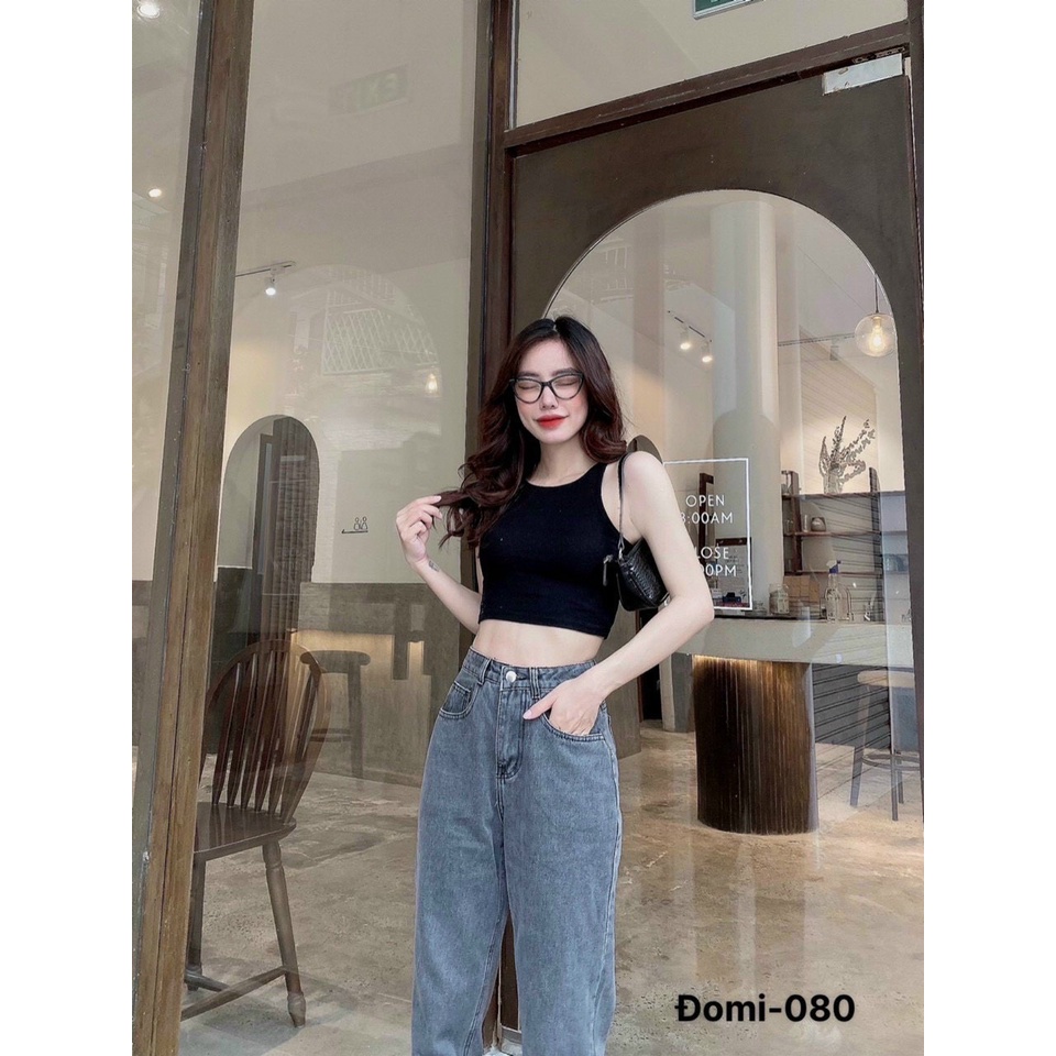 Quần baggy jean nữ rách MURADFASHION, chất jeans cứng không giãn màu xanh BG080