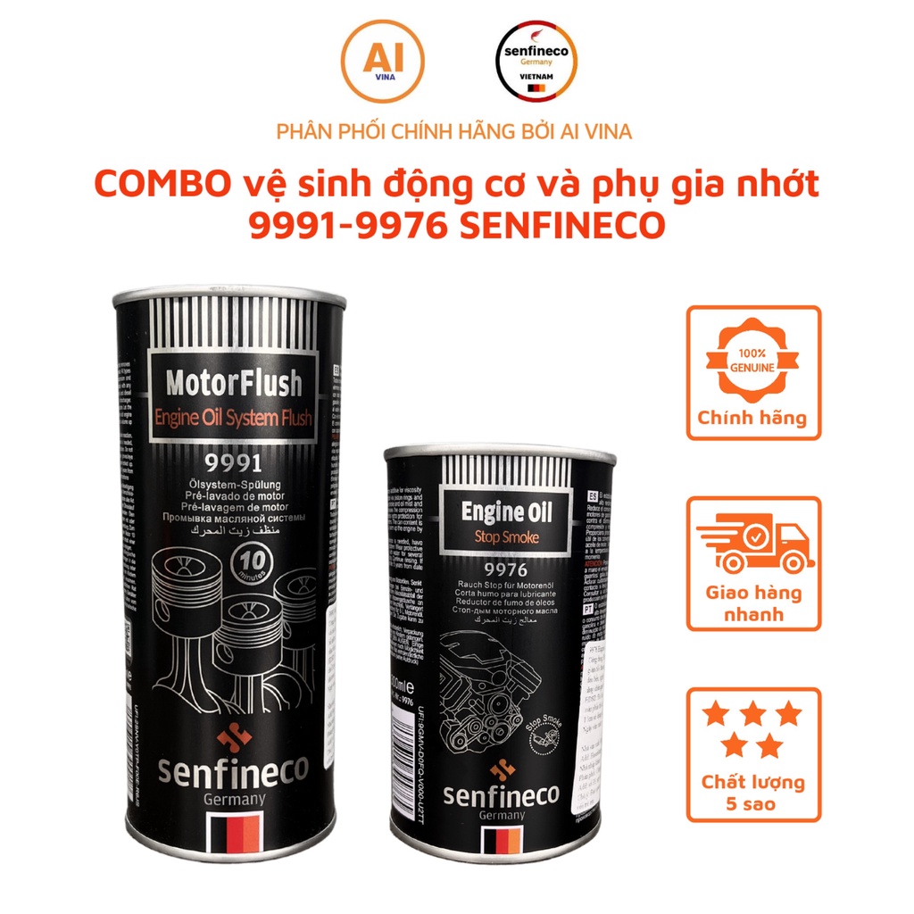 Combo Phụ Gia Nhớt Senfineco 9991 9976 Hỗ Trợ Khôi Phục Động Cơ Làm Giảm Tiếng Ồn