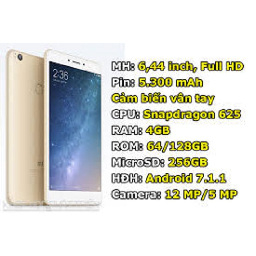 Điện thoại Xiaomi MiMax 2 -  Xiaomi Mi Max 2 ram 4G/64G Chính Hãng, màn 6.44inch, Chiến PUBG/Liên Quân chất đỉnh
