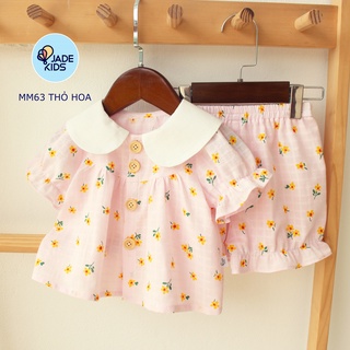 Đồ bộ cho bé gái JADEKIDS | Đồ bộ cho bé gái chất liệu mềm mịn, nhẹ mát có size cho bé từ 5kg tới 17kg