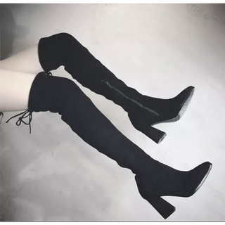 Mã 325 Bốt đùi cao gót 7p khóa sườn có lót lông cao cấp sang chảnh