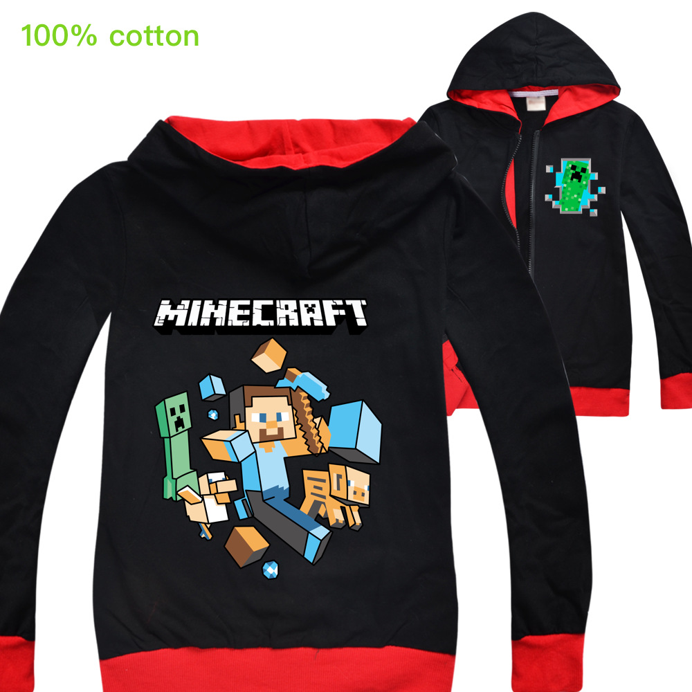 Áo Khoác Hoodie Khóa Kéo In Hình Game Minecraft Thời Trang Mùa Xuân 2020 Cho Bé Trai