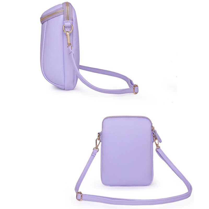 Túi Đeo Chéo Vai Bằng Da Màu Trơn Thời Trang Sành Điệu Bắt Mắt