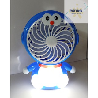 QUẠT ĐỂ BÀN DORAEMON CUTE CÓ ĐÈN Kèm dây sạc cổng USB