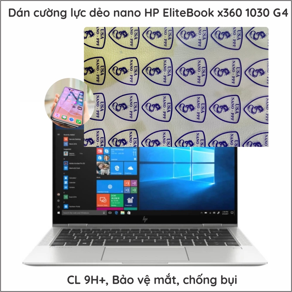Dán cường lực màn hình Laptop HP EliteBook x360 1030 G4 dẻo nano siêu mỏng, trong suốt, chống loá, bảo vệ mắt, chuẩn 9H+