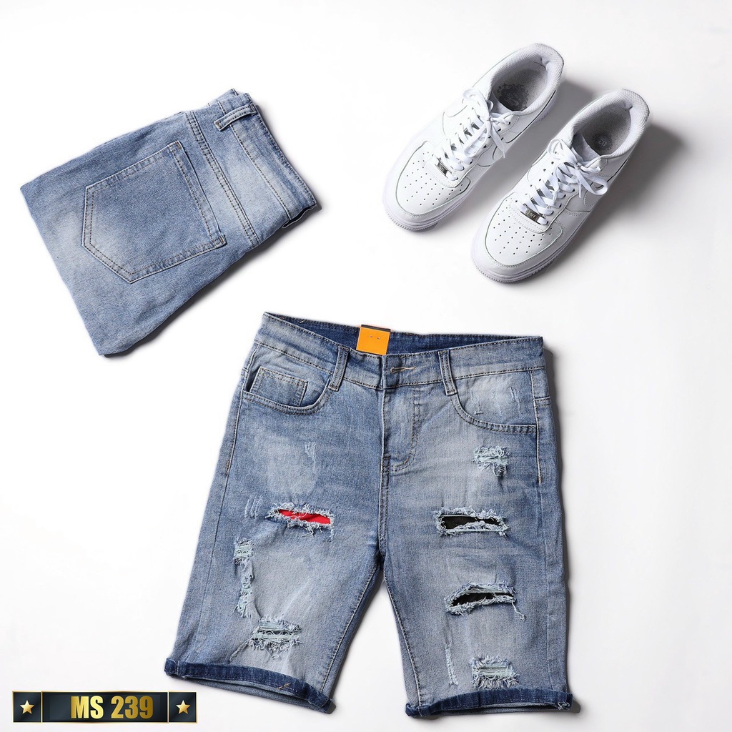 Quần short jean nam màu xanh đậm OBOKFASHION, dễ phối đồ cao cấp phong cách hàn quốc QJN83