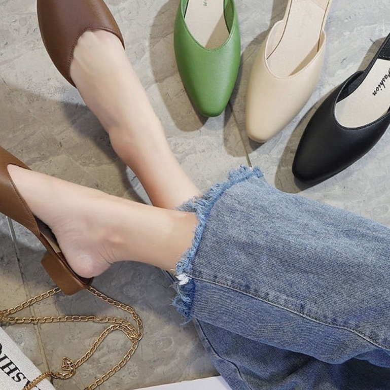 (Bán Buôn Sỉ) #Dép sục Mules nhựa dẻo cực sang chảnh, đi mưa thoải mái