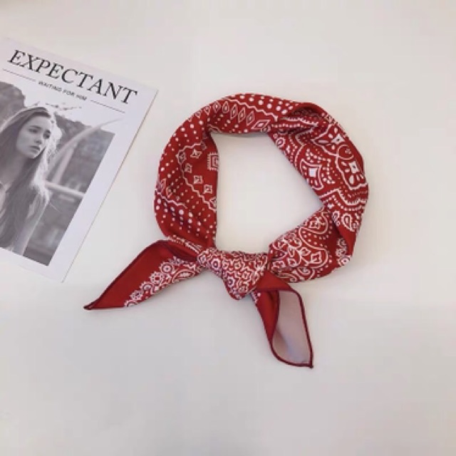Khăn bandana in hoa văn size 53x53cm