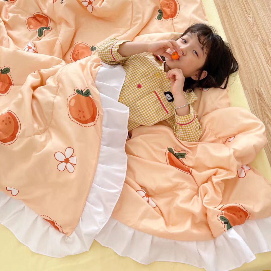 Trọn Bộ 5 Món Chăn Ga Gối Đũi Nhiệt Đới - Chăn Chần Bông - Chất Liệu Mát Nhiều Size