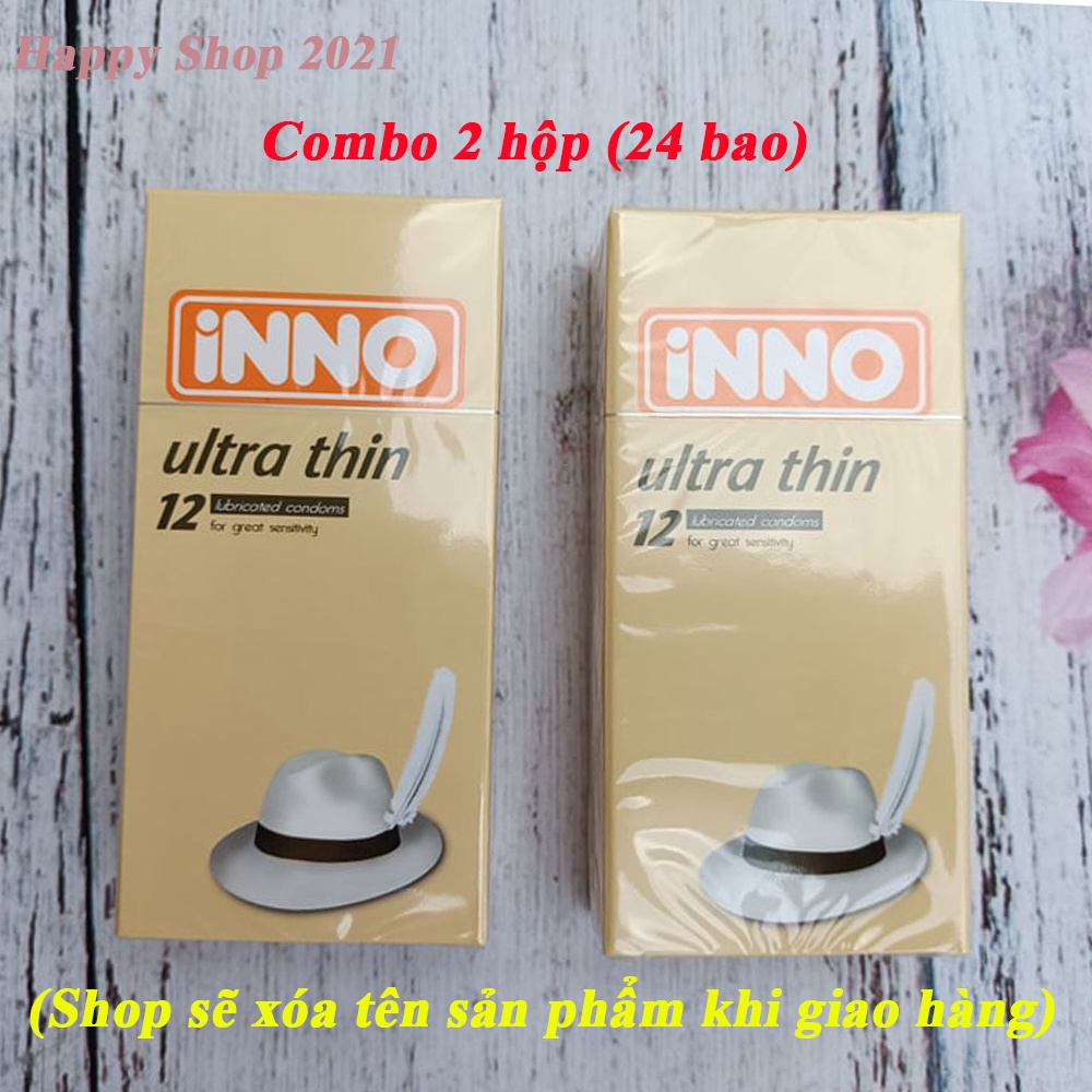 Combo 2 hộp bao cao su INNO Ultrathin hộp 12 (24 cái bcs) - bao cao su siêu mỏng