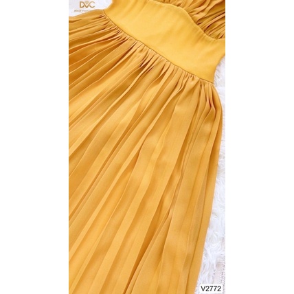 V2772 váy maxi màu vàng