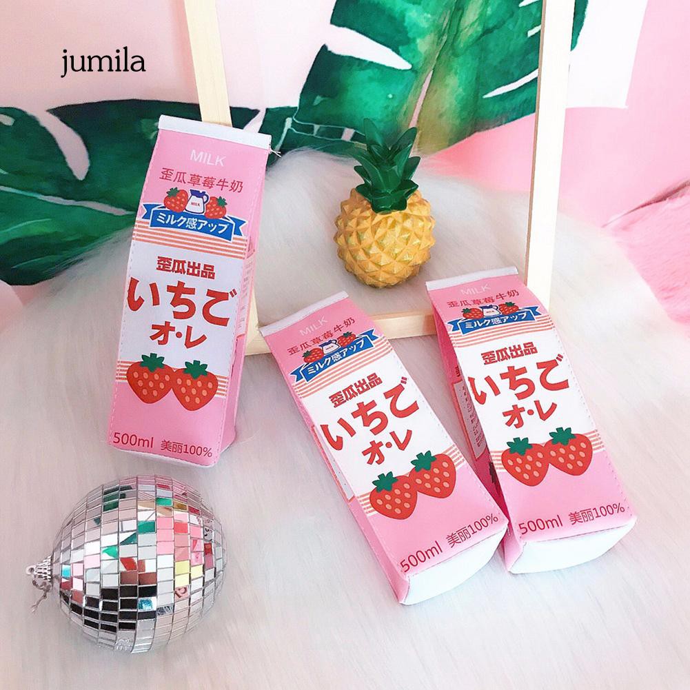 Túi bút học sinh in hình hộp sữa dễ thương