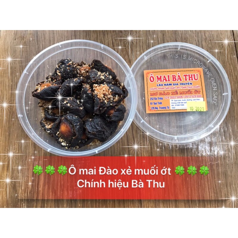 O mai Đào xẻ muối ớt chính hiệu Bà Thu (đặc sản ngon số 1 Hà Nội), hộp 180 gam, quà ăn vặt