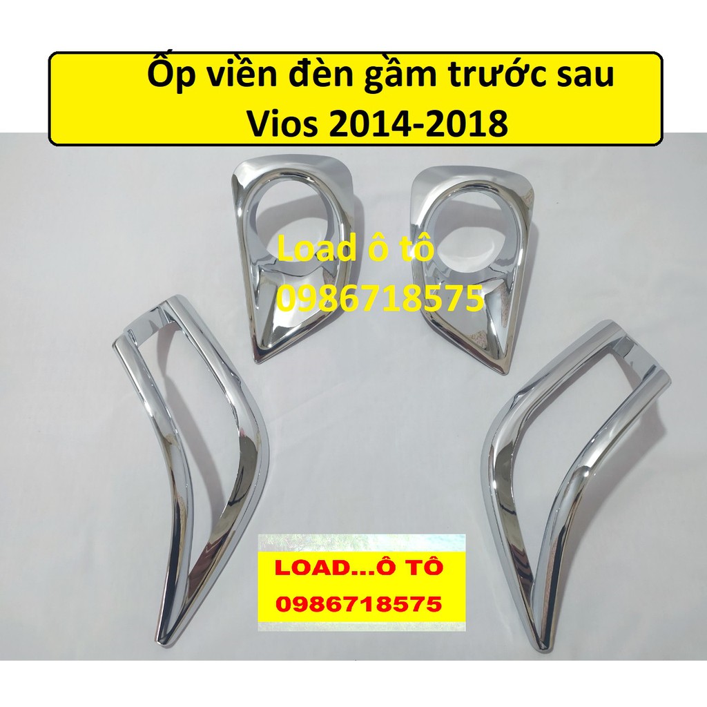 Bộ ốp viền đèn gầm Toyota Vios 2014-2018 Mạ crom