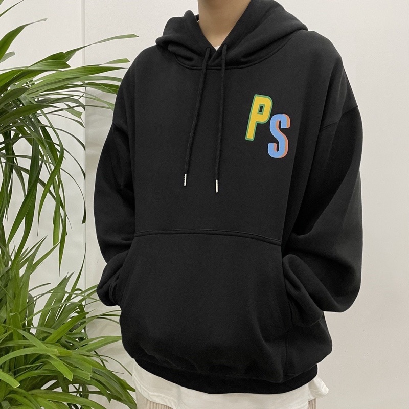 Áo hoodie PS in logo nỉ 2 mũ TTA877