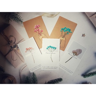 Thiệp hoa khô - thiệp đính hoa