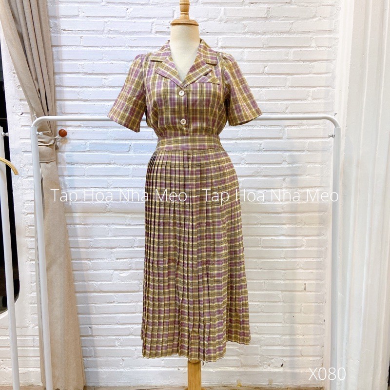SET ÁO VÁY DẬP LI KẺ ZARA (X079)