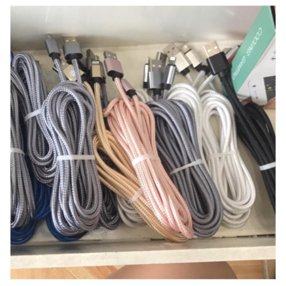 Cáp Sạc Micro USB Truyền Data 3M Bọc Dù cho Samsung, Oppo, HTC, Xiaomi, Huawei