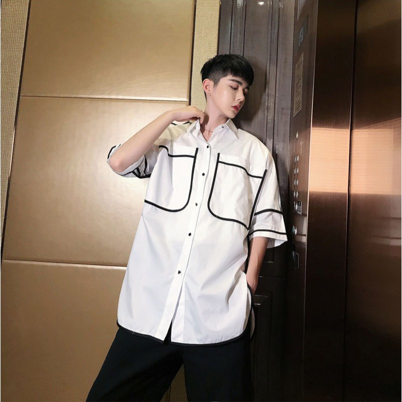 áo sơ mi ulzzang túi viền unisex đủ size 50-100kg | WebRaoVat - webraovat.net.vn