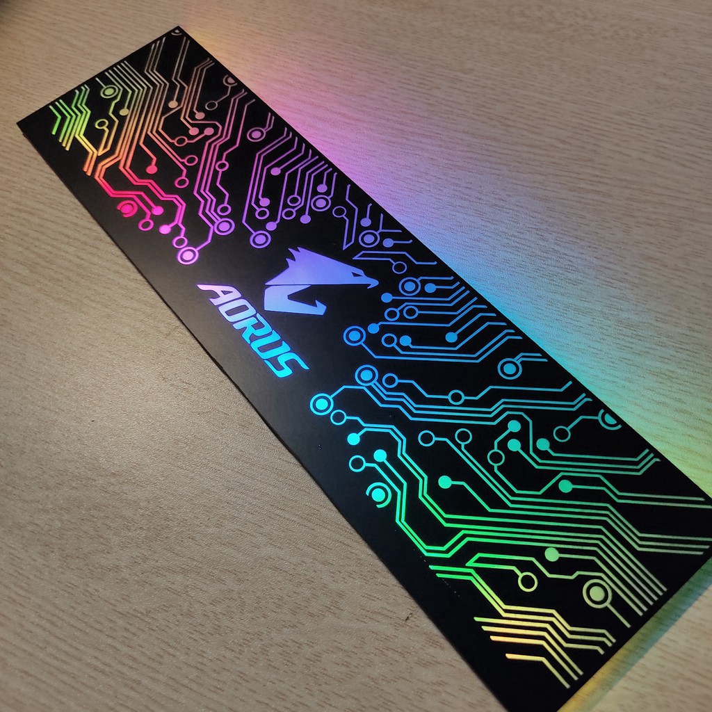 Tấm che nguồn PC Led RGB 5v ARGB logo Aorus, đồng bộ màu Hub Coolmoon, hình mạch điện vô cực Coolmoon giá tốt