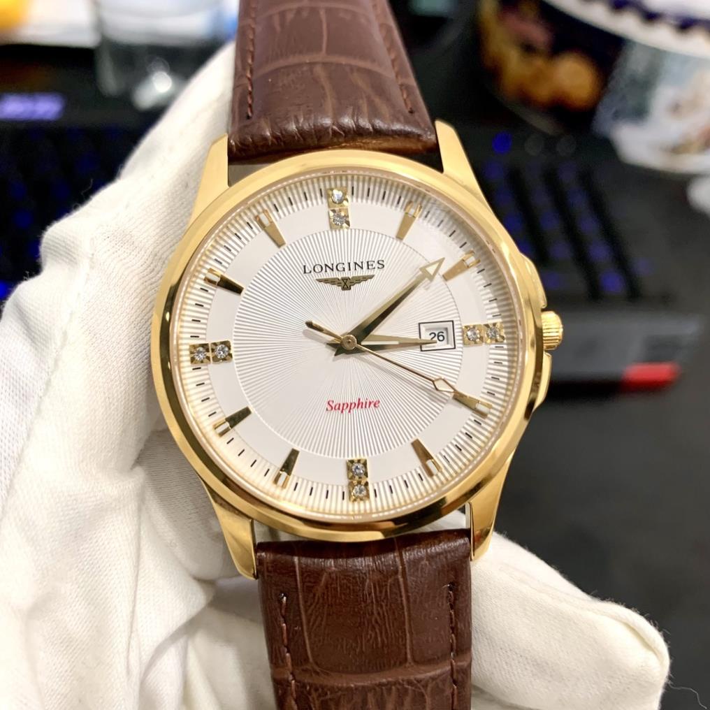 Đồng Hồ Nam LongineS Sapphire LG034 Mặt TRẮNG Chống Xước, Chống Nước TUYỆT ĐỐI