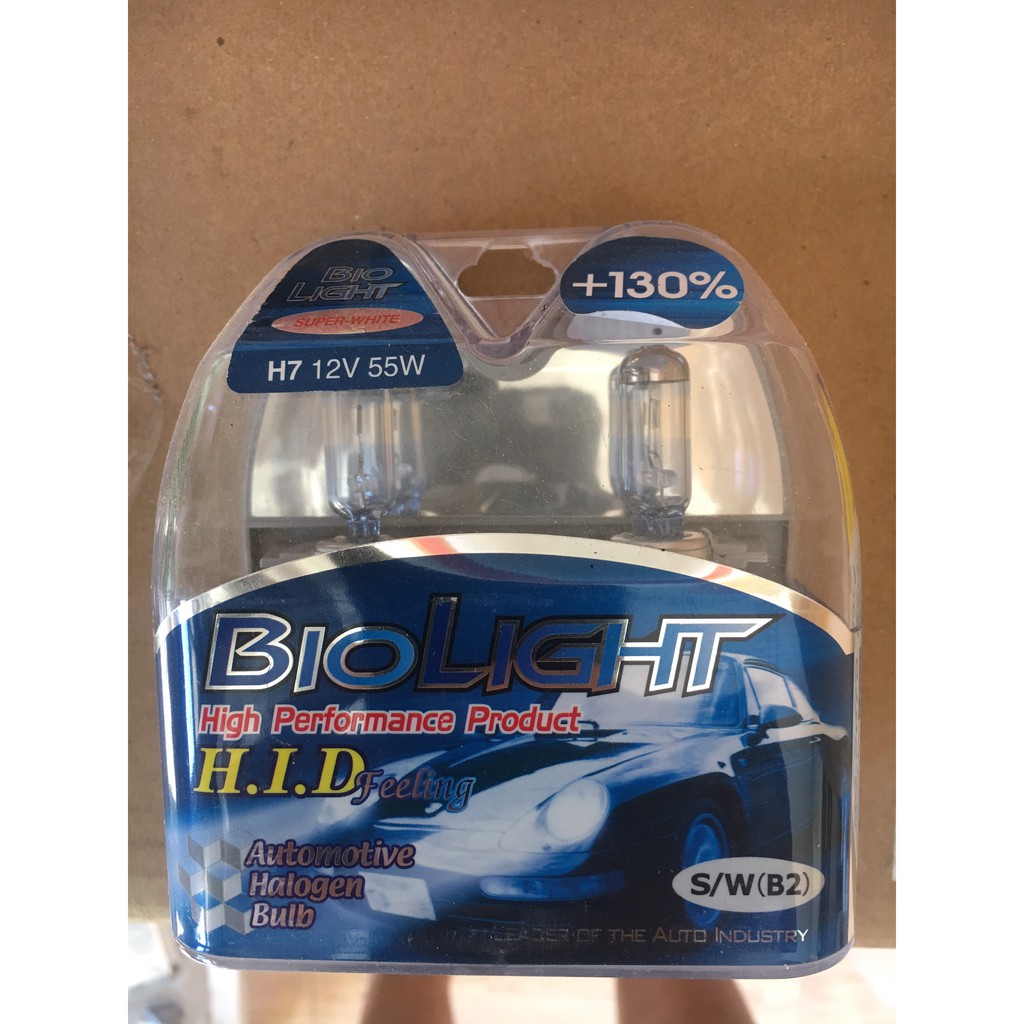 12V H7 Bóng đèn xe hơi siêu sáng 130% Biolight 60/55W (giá 1 cặp)