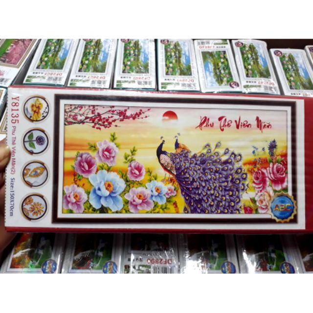 TRANH ĐÍNH ĐÁ PHU THÊ VIÊN MÃN Y8135 , VS044 (150×70) Y8134 VS045 (120X60)