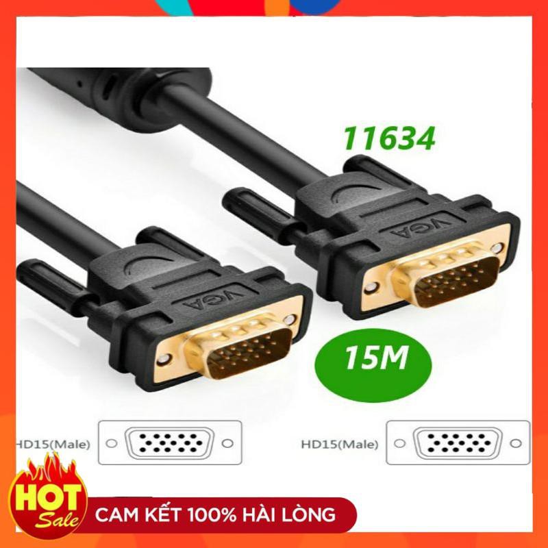 [Chính Hãng]Cáp VGA 15M Ugreen 11634 kết nối máy tính PC Laptop máy chiếu-cáp 2 đầu VGA đực xịn chống nhiễu tốt nhất