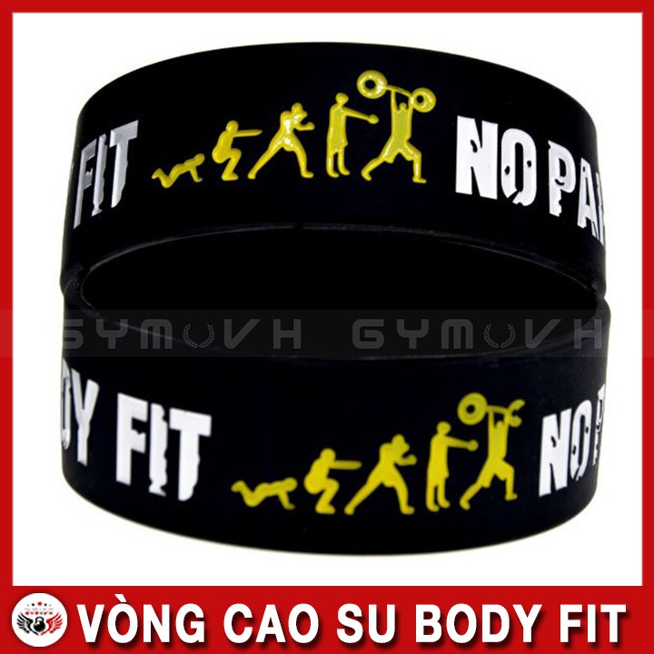 Vòng Tay Cao Su Thể Thao - Vòng Đeo Tay Body Fit No Pain No Gain