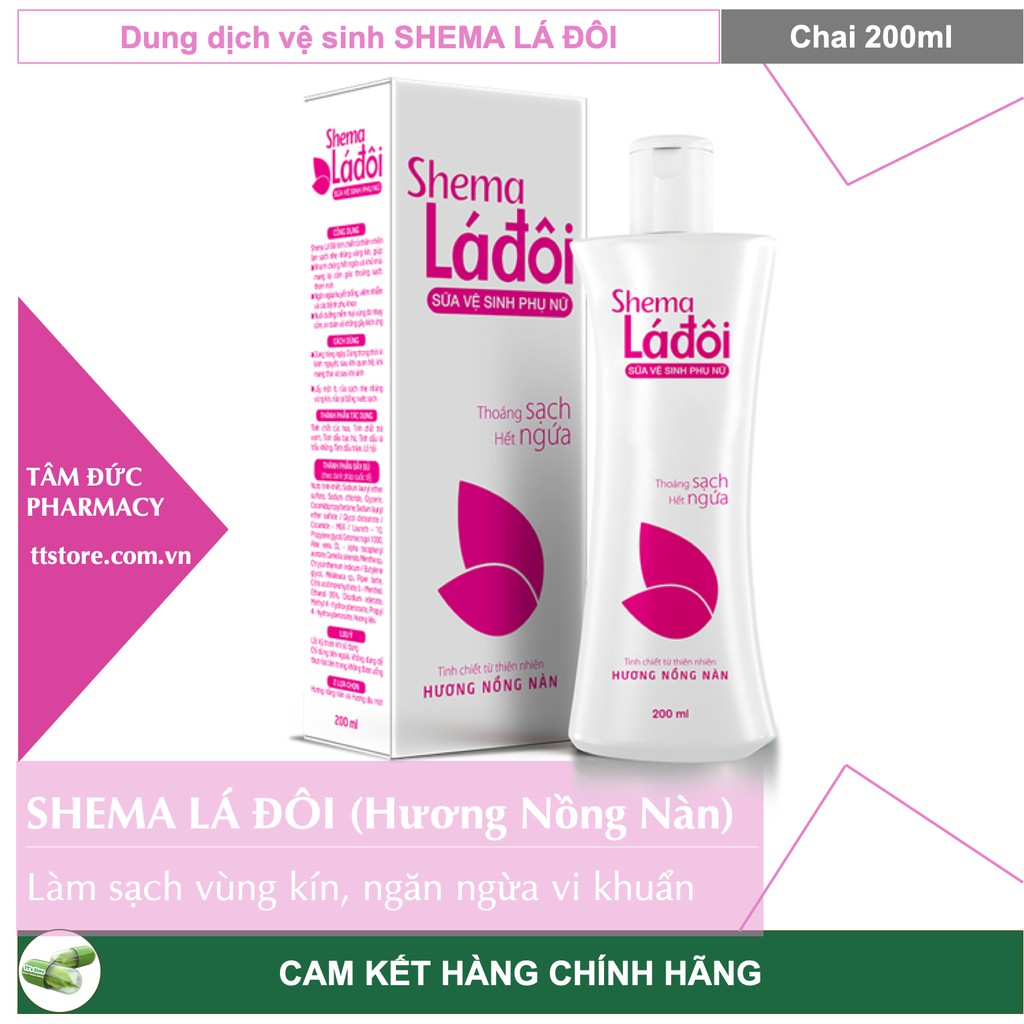 Dung dịch vệ sinh phụ nữ SHEMA LÁ ĐÔI [Chai 100ml/200ml] - Hương Nồng Nàn