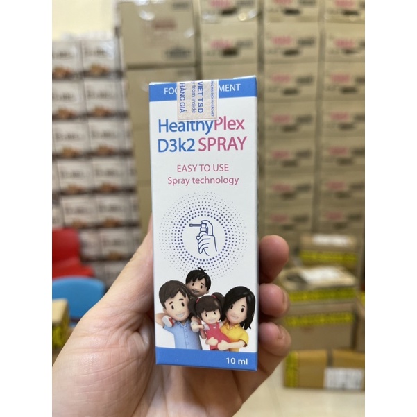 [Date 2025] Healthyplex D3K2 Spray.vitamin d3k2 dạng xịt giúp bé hấp thu chuyển hóa calci,vitamin k2