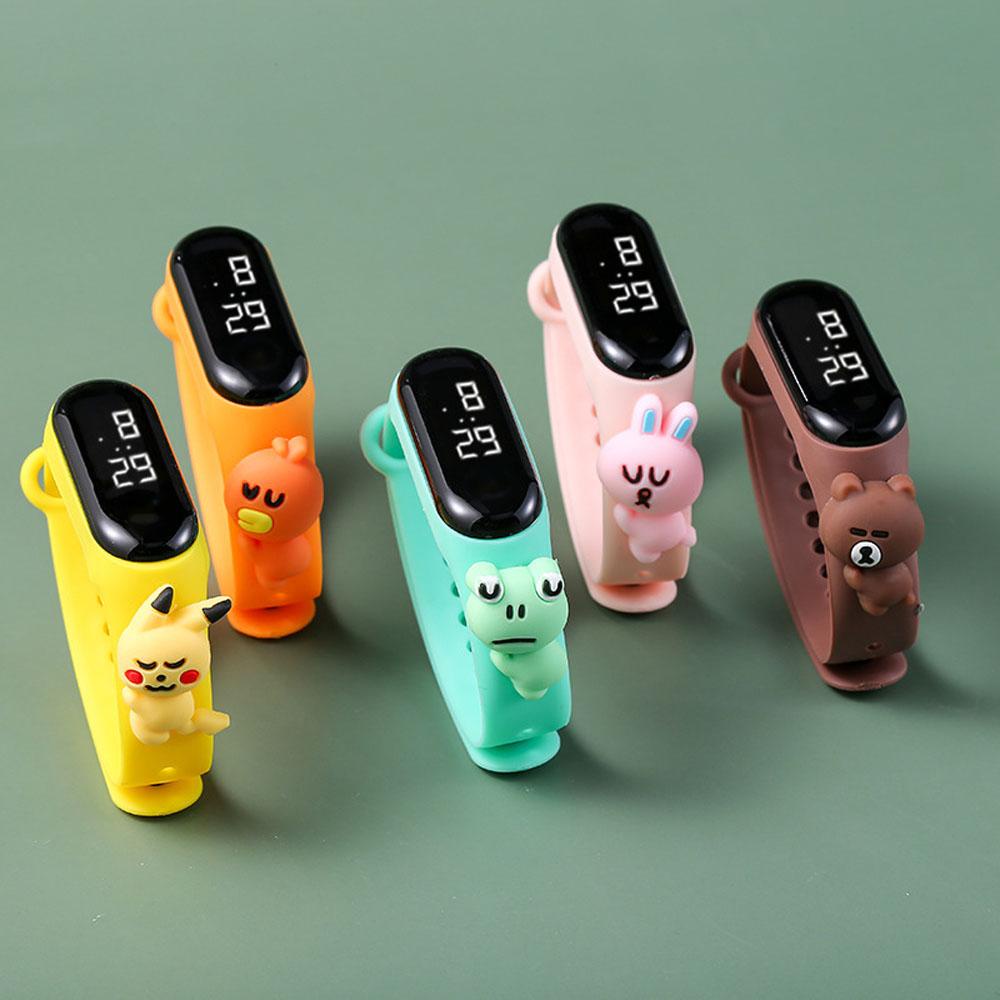 Đồng Hồ Đeo Tay Thể Thao Họa Tiết Minions Pikachu Đáng Yêu Cho Trẻ Em