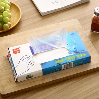 Hộp 200 Găng Tay Nhựa Vinyl Mỏng Trong Suốt Dùng Một Lần Đa Năng Cho Nhà Bếp.