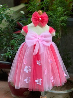 Váy tutu cho bé hồng pha đào siêu xinh, đủ size từ 1 tháng đến 8 tuổi, tặng kèm băng đô hoặc cài tóc