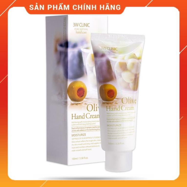 CHÍNH HÃNG  Kem Dưỡng Da Tay Hương Olive 3W Clinic (100ml)