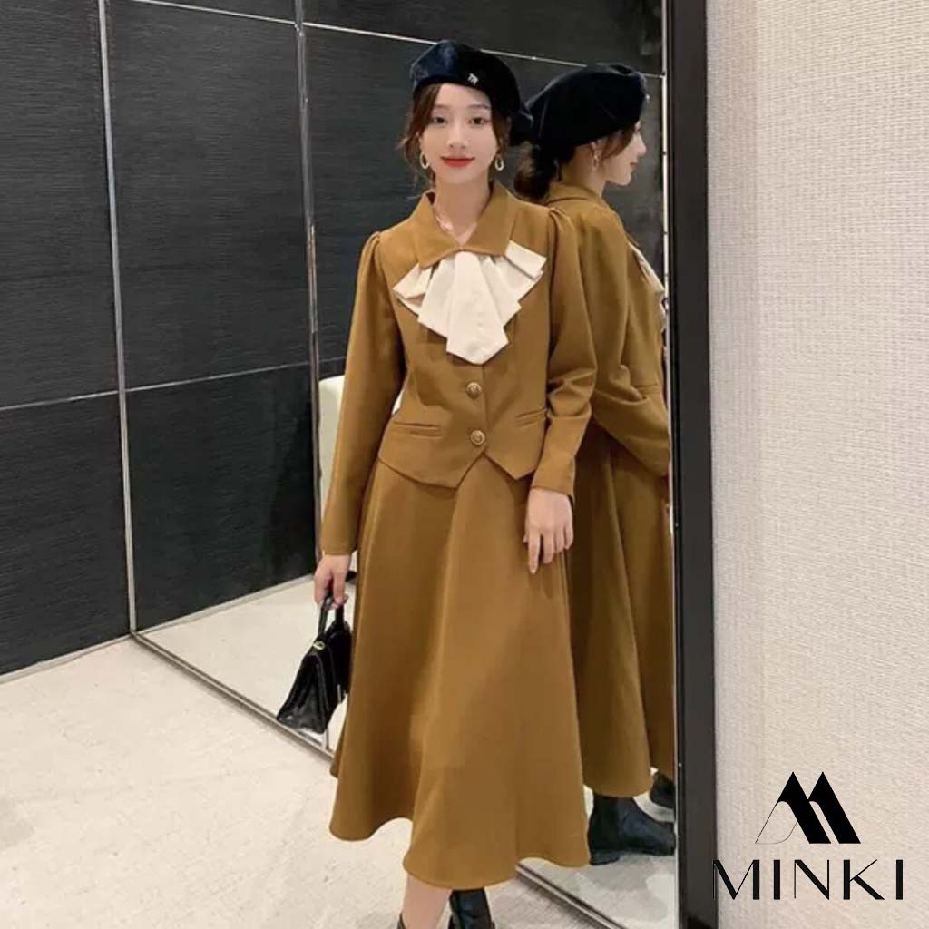 🌸SET SƠ MI NÂU CỔ BÈO TRẮNG - CHẤT LIỆU CAO CẤP - NÂU KẾT HỢP CỔ TRẮNG | BigBuy360 - bigbuy360.vn