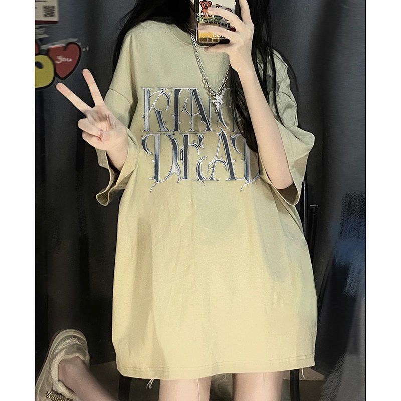 Áo Thun Nữ Ngắn Tay Dáng Rộng In Chữ Jiashucheng