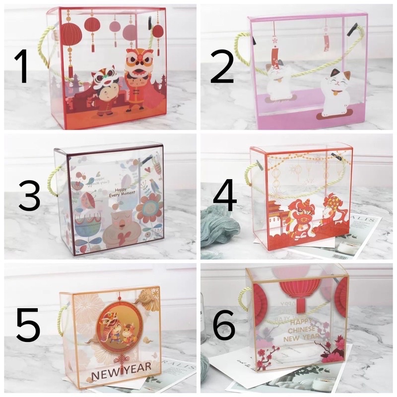 Hộp mica đựng bánh Tết 14x14x7cm