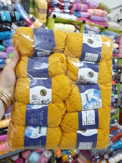 Compo 10 Cuộn Len Màu Vàng Số 34