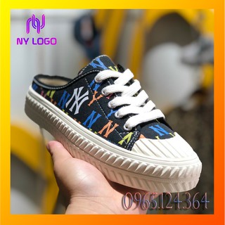 Giày ML,B đạp gót sục NY trang trí hoạ tiết, sục nữ mới, sục đạp gót, giày sục