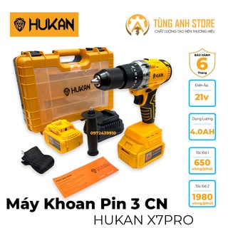 Khoan Pin HUKAN X7Pro 3 chức năng đầu kẹp 13ly không chổi than