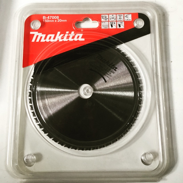 Phụ kiện makita - LƯỠI CẮT SẮT HỢP KIM 150x20mmx52T dùng cho máy cắt cầm tay B-47008