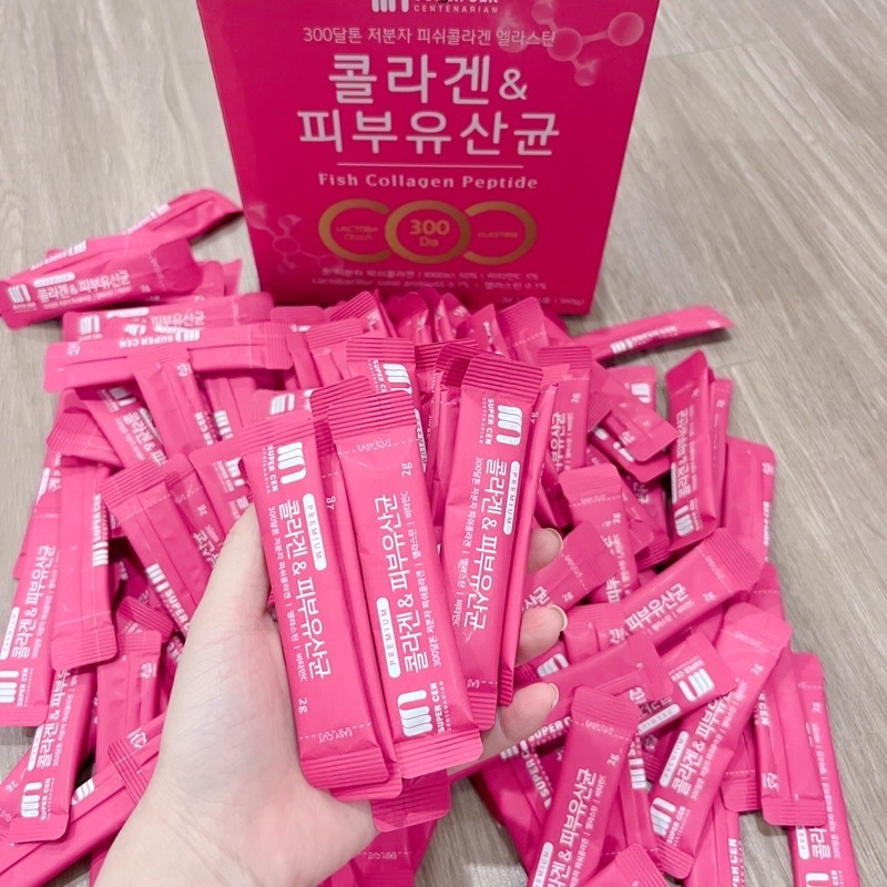 Bột uống Fish Collagen Peptide Elastin siêu vi nano Super Cen 180 gói